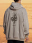 Oversized Zip Hoodie with Front and Back Print - Lightning Bolt