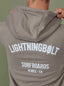 Regular Zip Hoodie with Embroidery on the Back - Lightning Bolt