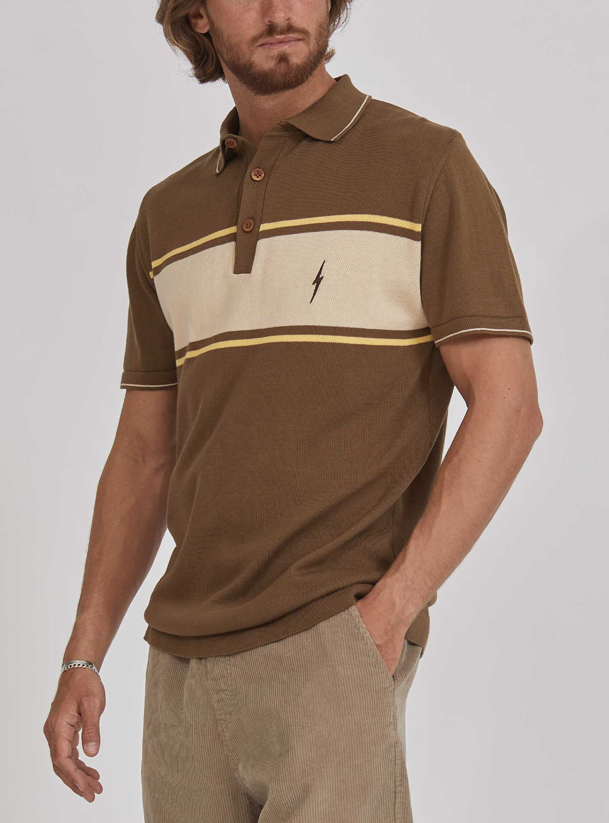 REGULAR POLO SHIRT WITH STRIPES - Lightning Bolt