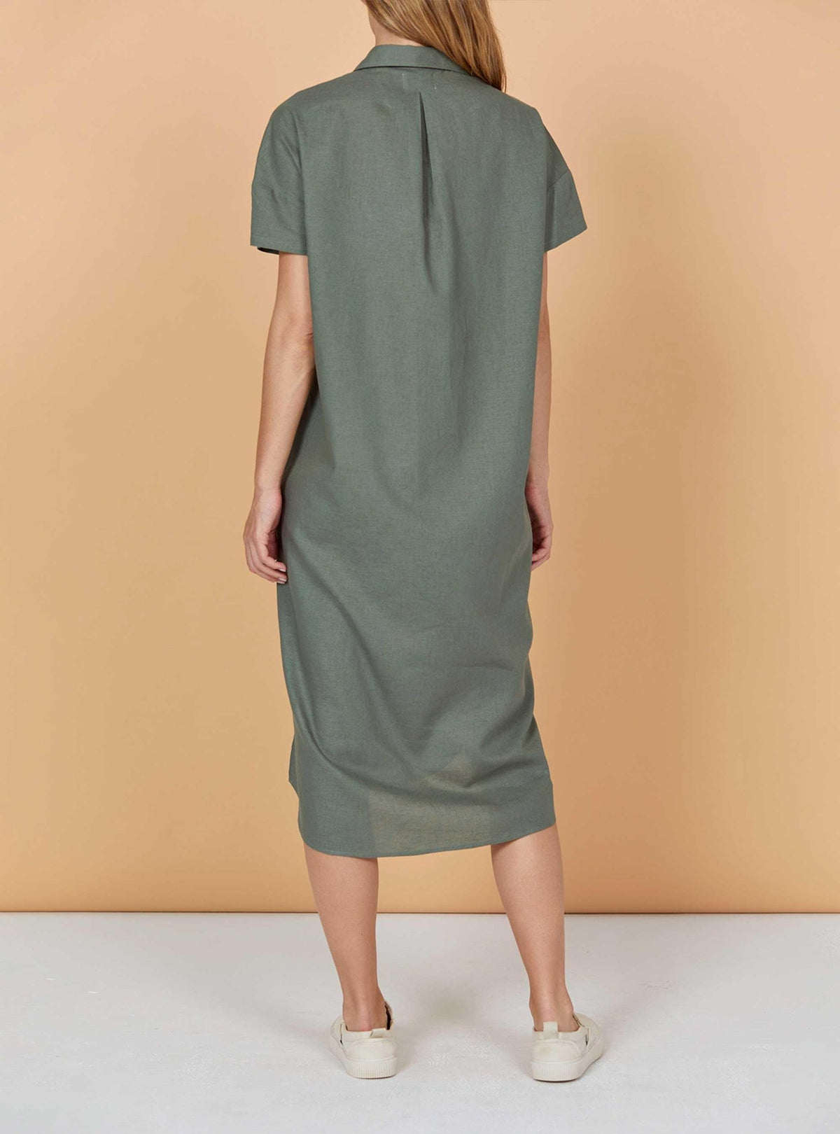 Lightning Bolt - BUTTONED LINEN DRESS IN WITH BELT - 23SWODRE005G63000S