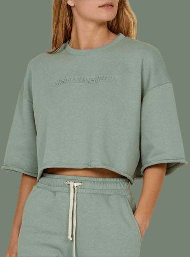 Lightning Bolt - Cropped T-Shirt & Sweatshort Raw Hem Set -