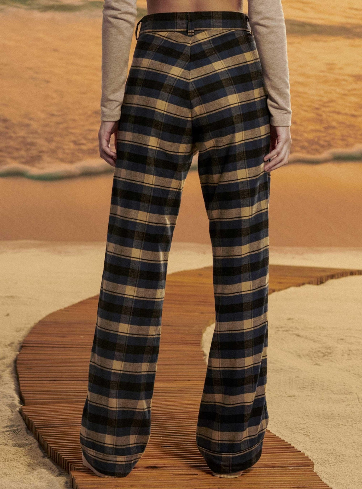 Lightning Bolt - HIGH - WAIST COTTON FLANNEL TROUSERS - 22WWOTRO002B49000S