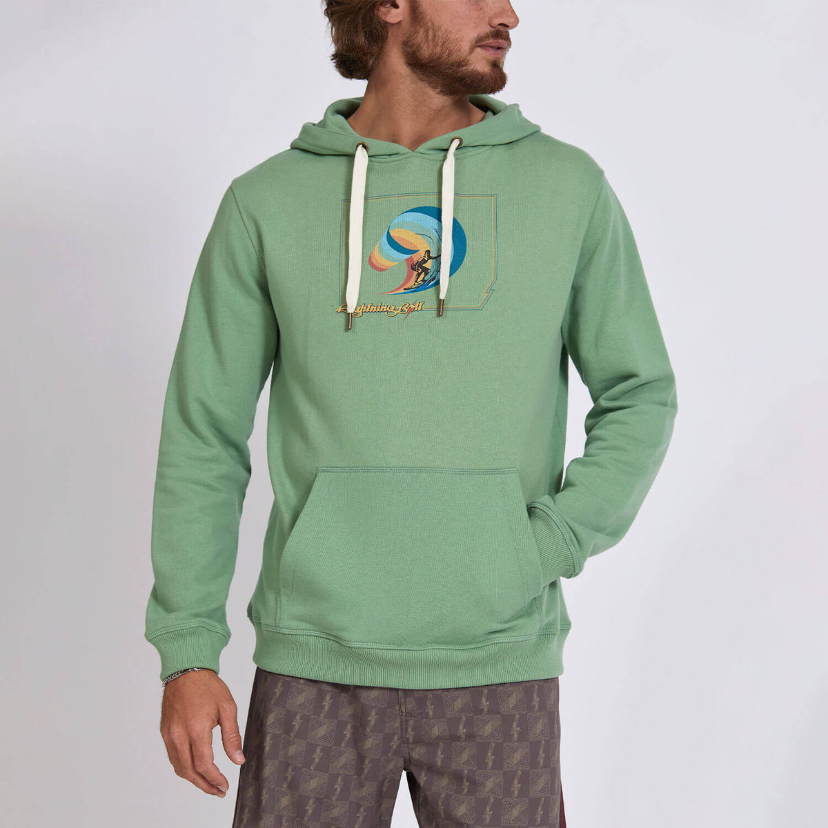 Lightning Bolt - HOODIE WITH RAINBOW WAVE FRONT PRINT - 24SMASWH009G23000M