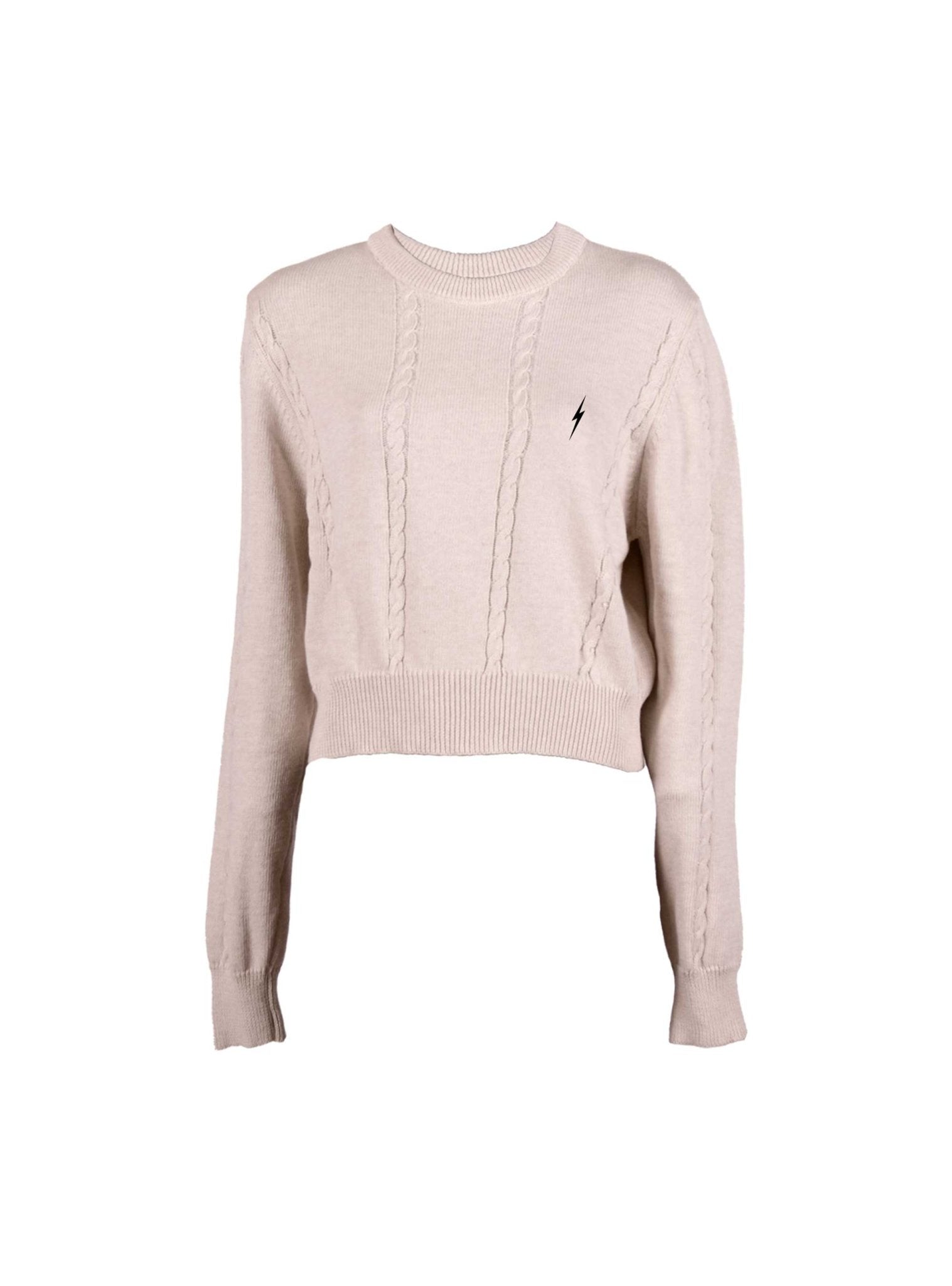 Lightning Bolt - KNITTED SWEATER WITH CHEST LOGO EMBROIDERY