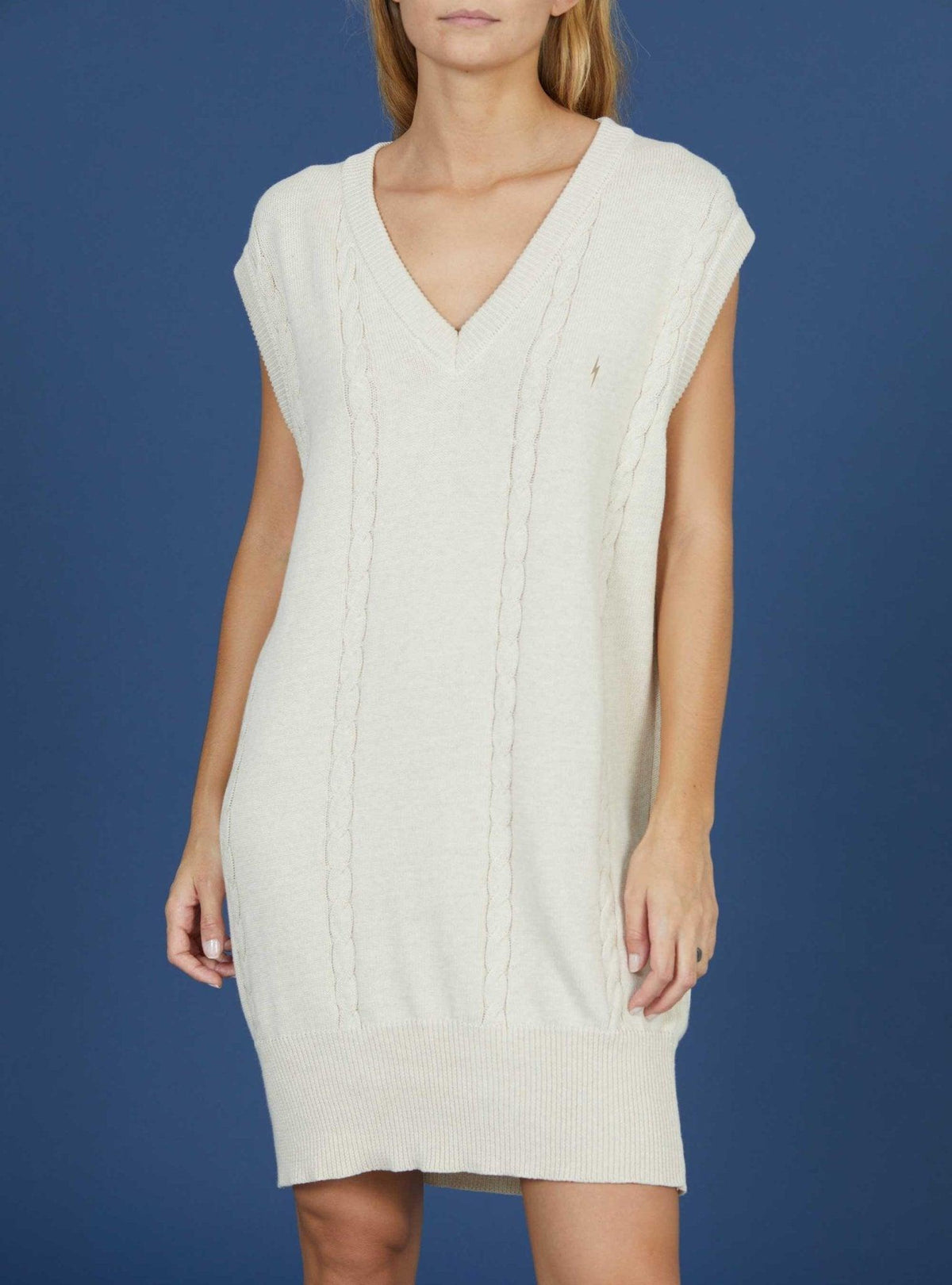 Lightning Bolt - KNITTED V - NECKLINE DRESS - 23WWODRE003W10000S