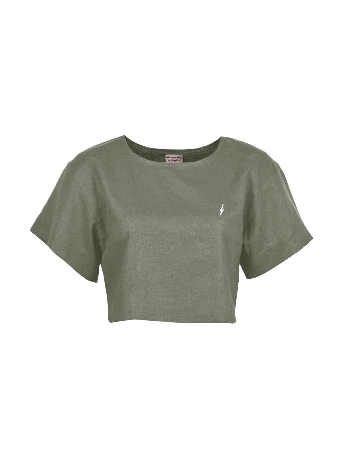 Lightning Bolt - LINEN CROP TOP - 23SWOTOP004G63000S