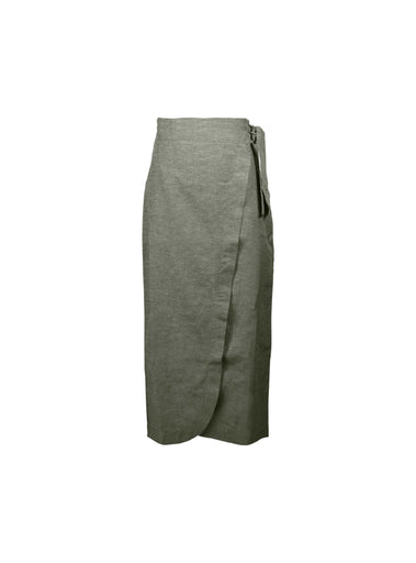 Lightning Bolt - LINEN WRAPOVER MIDI SKIRT - 23SWOSKT001G63000S