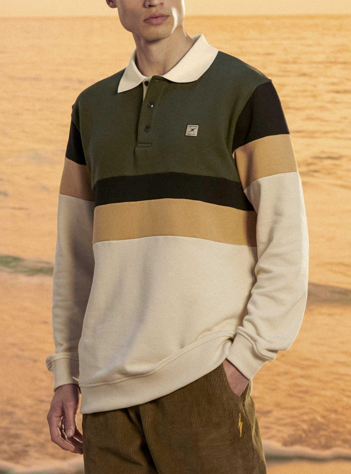 Lightning Bolt - LONG SLEEVE POLO SWEATSHIRT - 22WMAPOL001W10000S