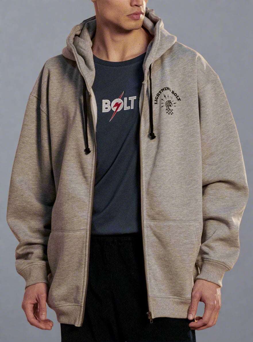 Lightning Bolt - OVERSIZED ZIP HOODIE WITH FRONT AND BACK PRINT - 22WMAZIP002S19000S
