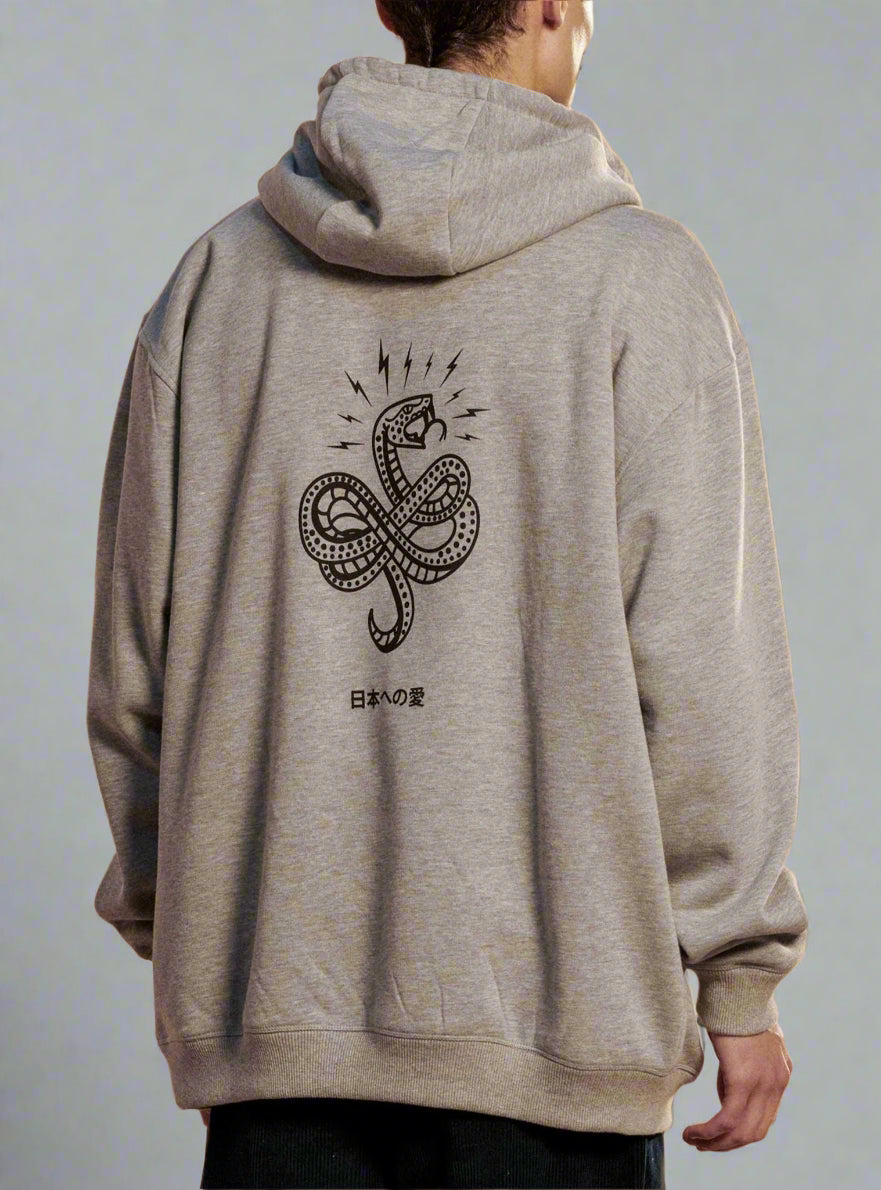Lightning Bolt - OVERSIZED ZIP HOODIE WITH FRONT AND BACK PRINT - 22WMAZIP002S19000S