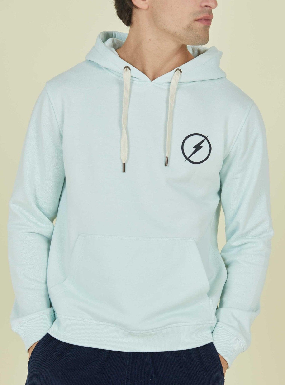 Lightning Bolt - Regular Hoodie with Front and Back Print - 23WMASWH009B74000S