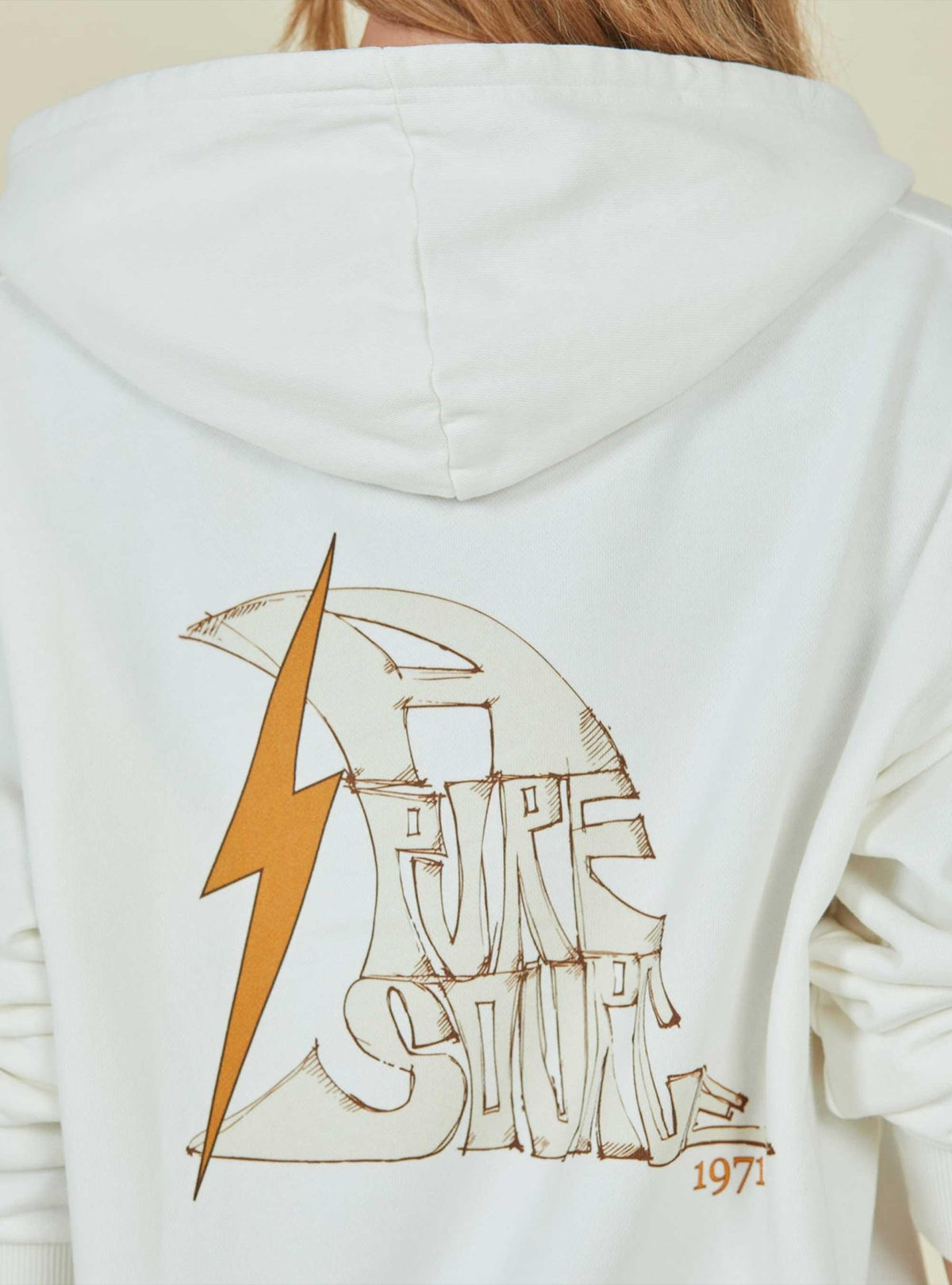 Lightning Bolt - REGULAR ORGANIC - COTTON HOODIE WITH FRONT AND BACK PRINT - 23SMASWHC01W03000S