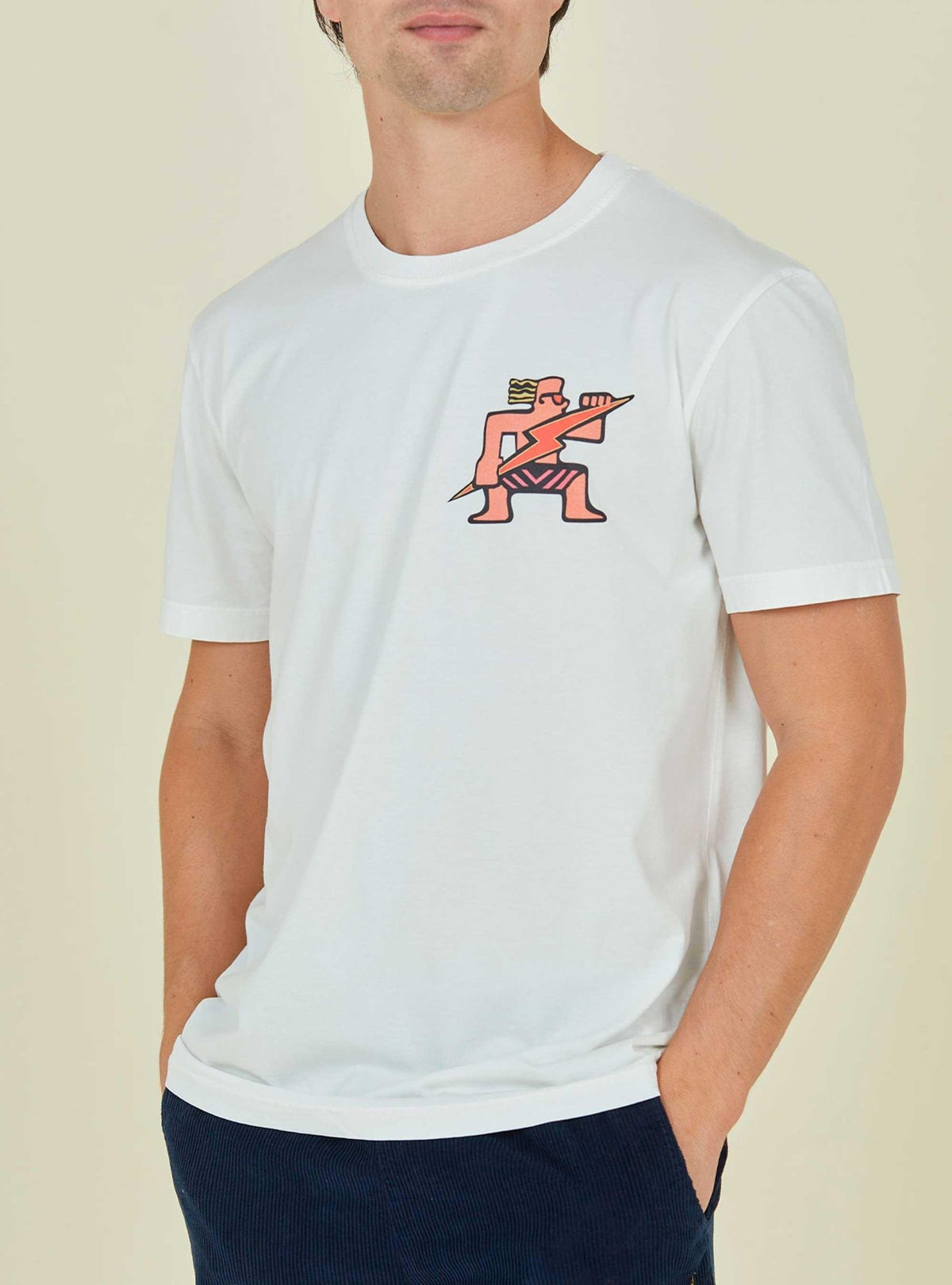 Lightning Bolt - REGULAR ORGANIC - COTTON T - SHIRT WITH FRONT AND BACK PRINT - 23SMATSTC01W0300XS