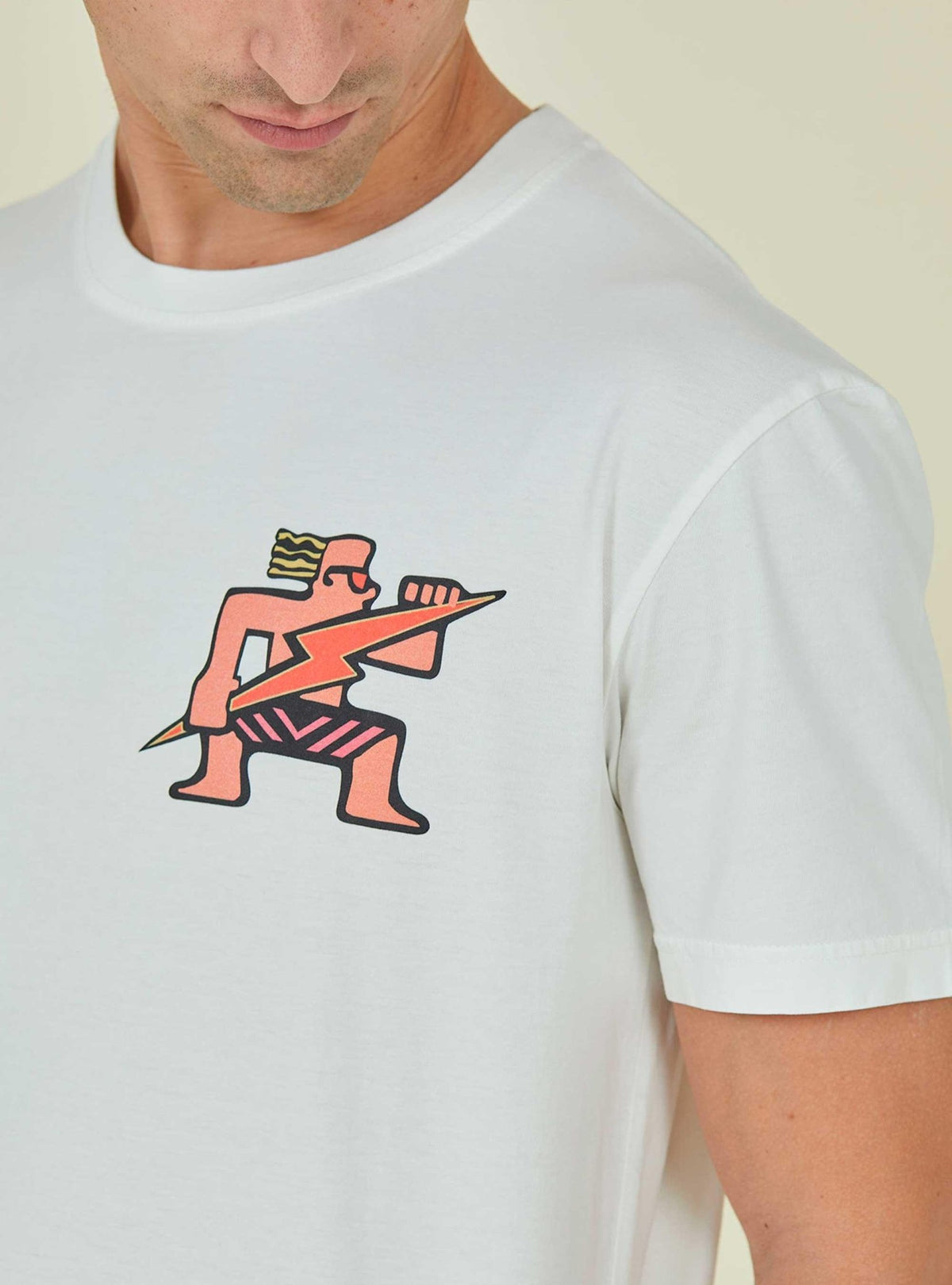 Lightning Bolt - REGULAR ORGANIC - COTTON T - SHIRT WITH FRONT AND BACK PRINT - 23SMATSTC01W0300XS