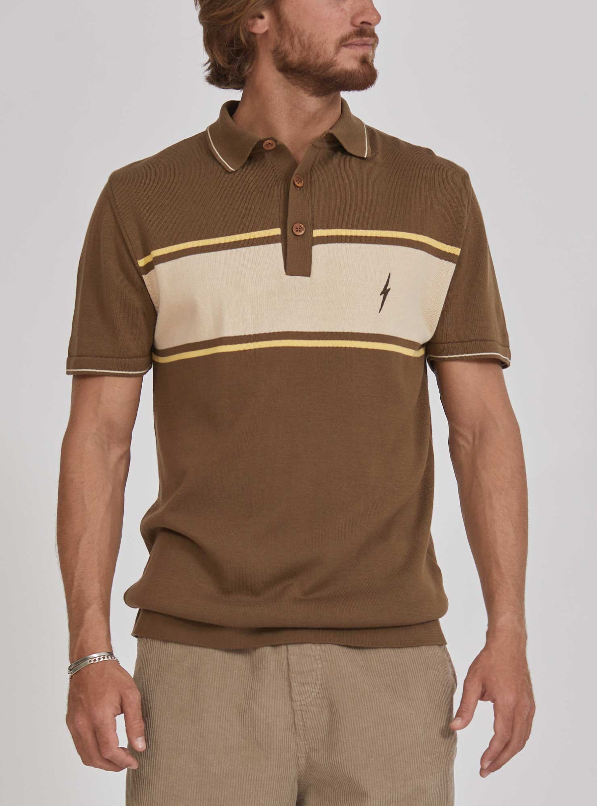 Lightning Bolt - REGULAR POLO SHIRT WITH STRIPES - 24SMAPOL003N00000S