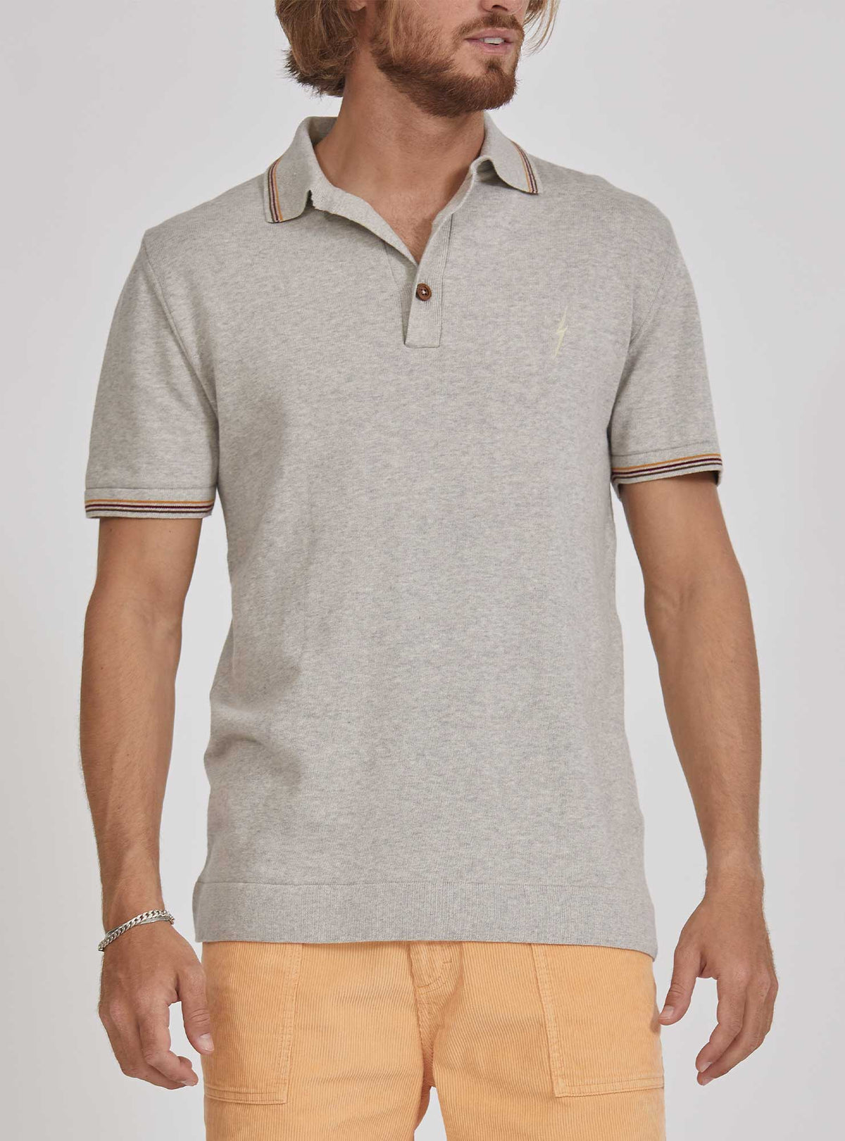 Lightning Bolt - REGULAR POLO SHIRT WITH STRIPES - 24SMAPOL004S19000S