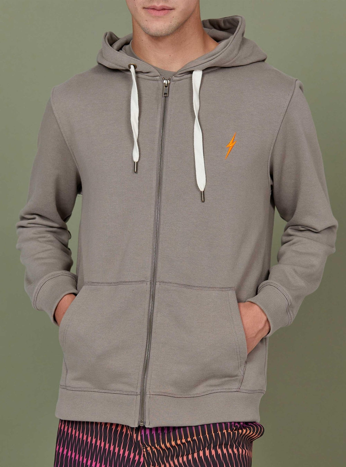Lightning Bolt - REGULAR ZIP HOODIE WITH EMBROIDERY ON THE BACK - 23SMAZIP004S18000S