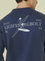 Regular Sweatshirt with Front and Back Print - Lightning Bolt