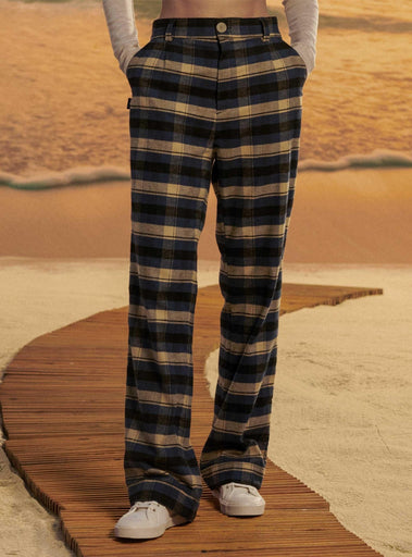 Lightning Bolt - HIGH - WAIST COTTON FLANNEL TROUSERS - 22WWOTRO002B49000S