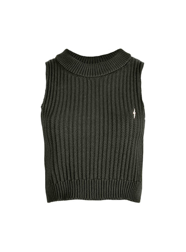 Lightning Bolt - KNITTED CROP TOP - 24SWOTOP001G62000S