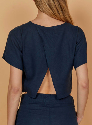 Lightning Bolt - LINEN CROP TOP - 23SWOTOP004B76000S