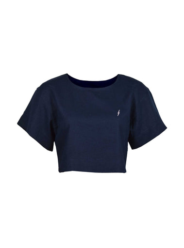Lightning Bolt - LINEN CROP TOP - 23SWOTOP004B76000S